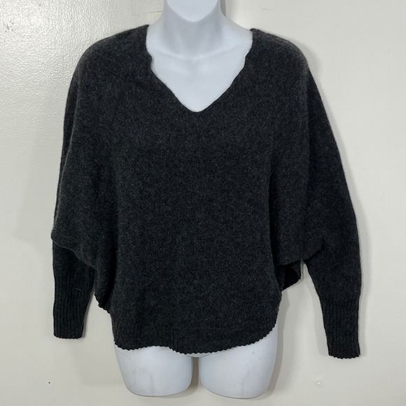 Qi Cashmere Sweaters - QI cashmere Charcoal Gray Dolman Sleeve Cashmere Sweater Size XS/S